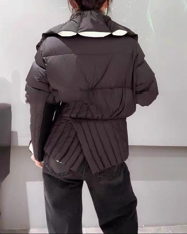 Contrast Rib Collar Down Jacket 00449