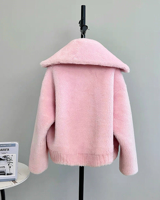 Fuzzy Wool-Blend Short Jacket 00523