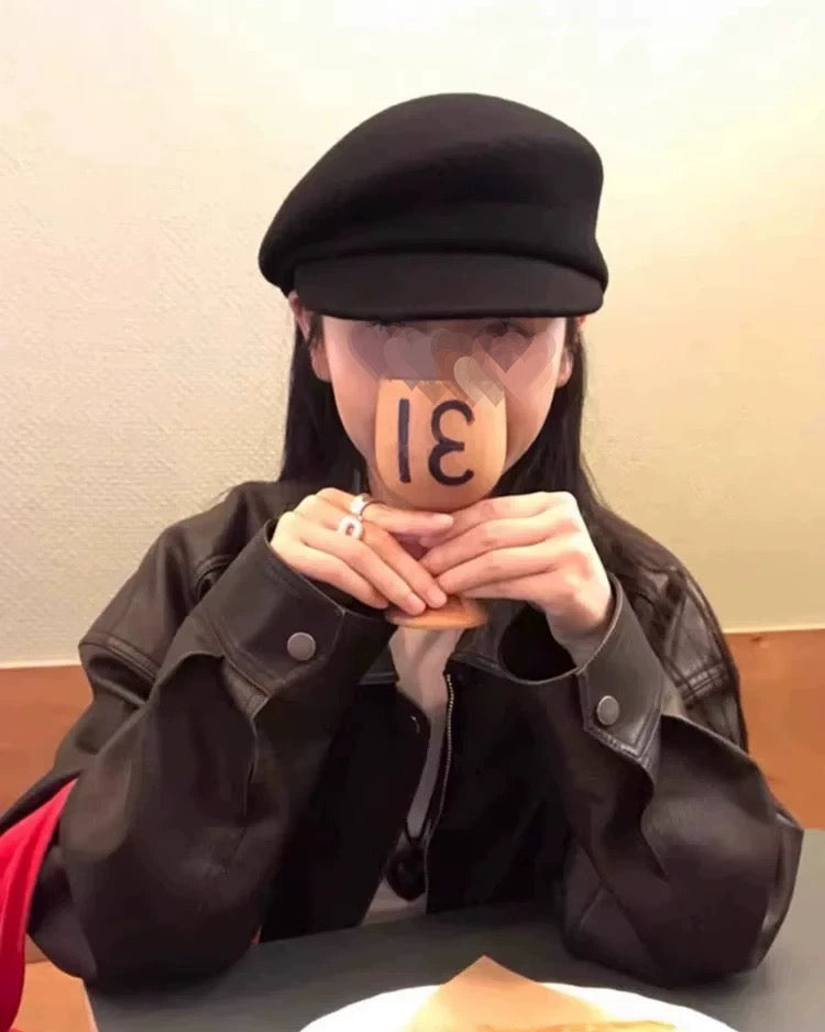 Wool Blend Baker Boy Hat 00469