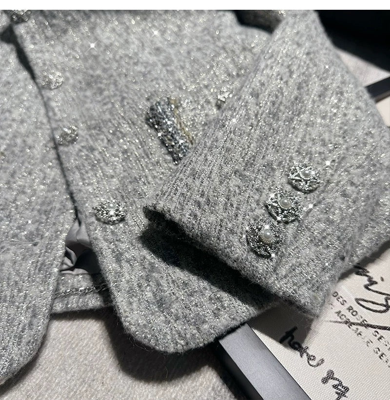 Shimmer Buttoned Tweed Jacket 00311
