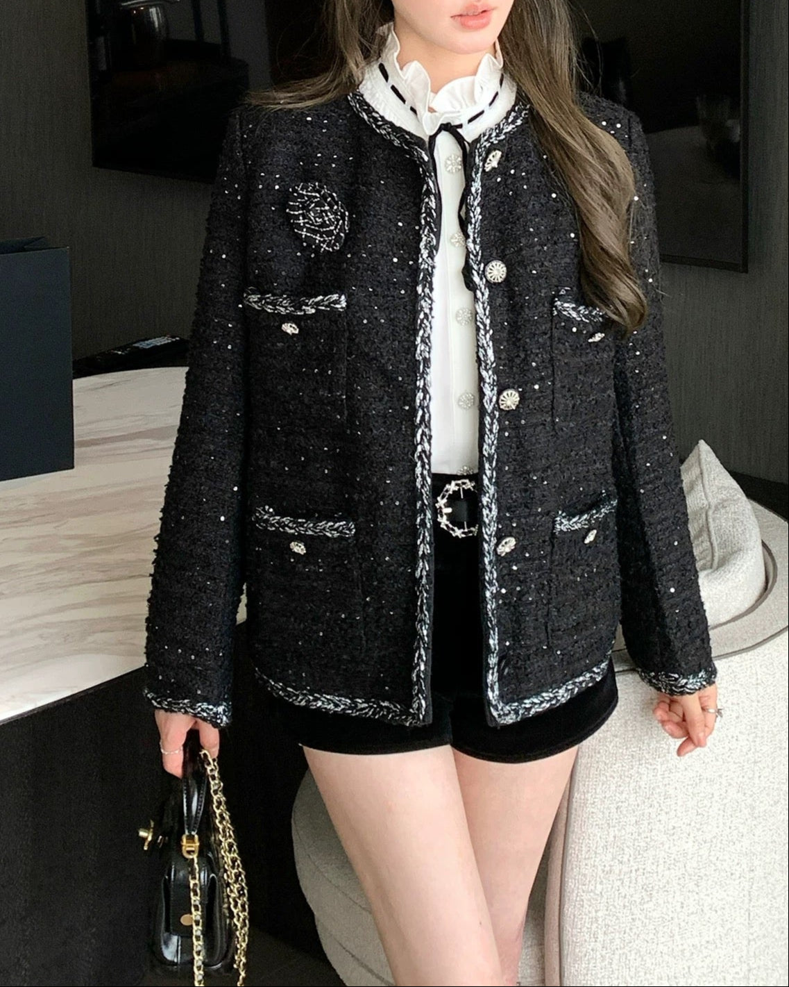 Midnight Sparkle Tweed Jacket 00312