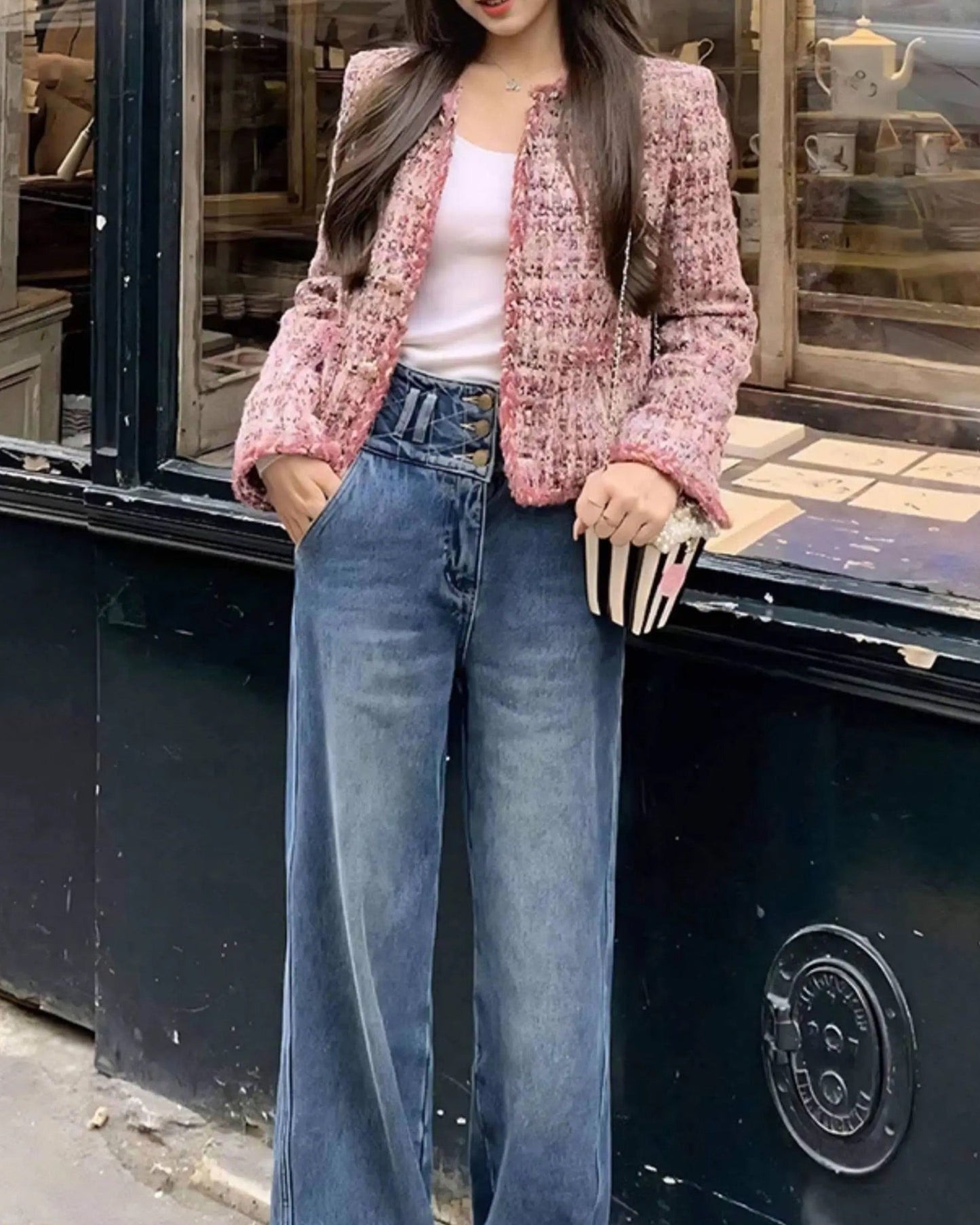 Rose Classic Tweed Blazer 00313