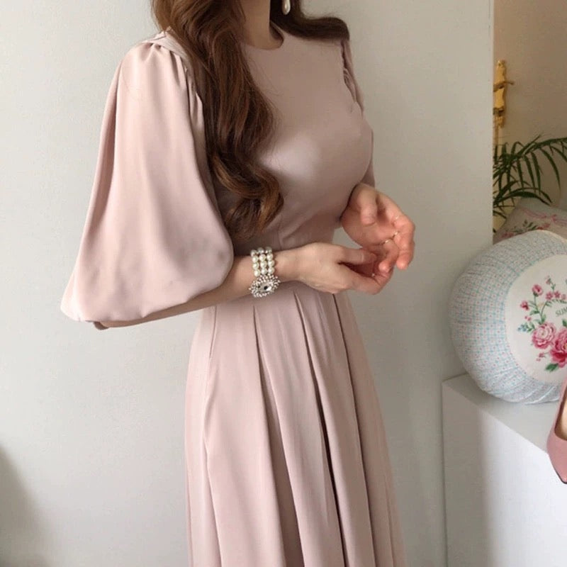 Ruffled Puff Sleeve Dress 00173