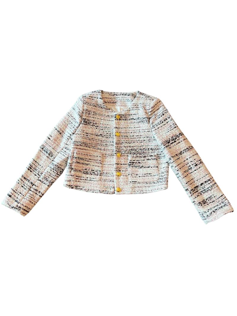 Pale Pink and Black White Tweed Jacket 00145