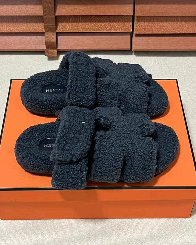 Teddy Fur Slide Sandals 00506