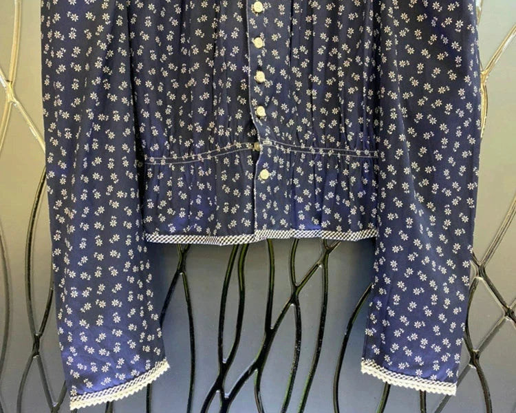 Navy Blue Floral Shirt 00064