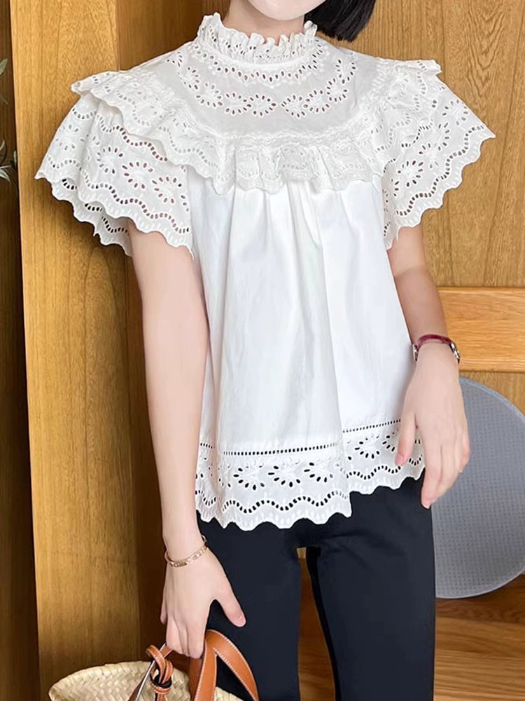 Angel Ruffle Lace Top 00258