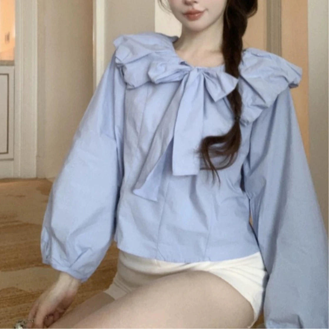 Big Collar with Bow Shirt 00002