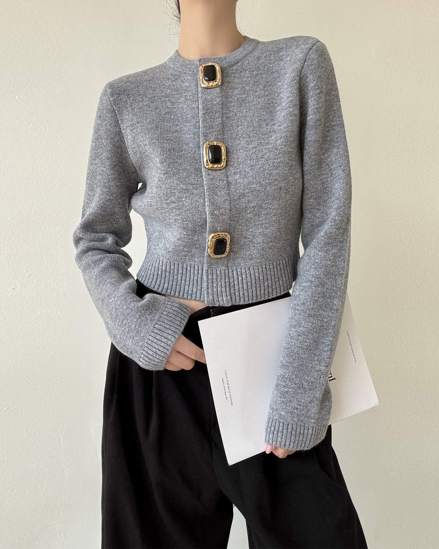 Buckle Detail Knit Cardigan 00460