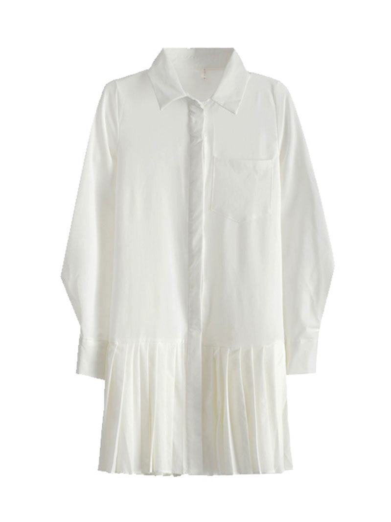 Long Sleeve White Shirt Dress 00094