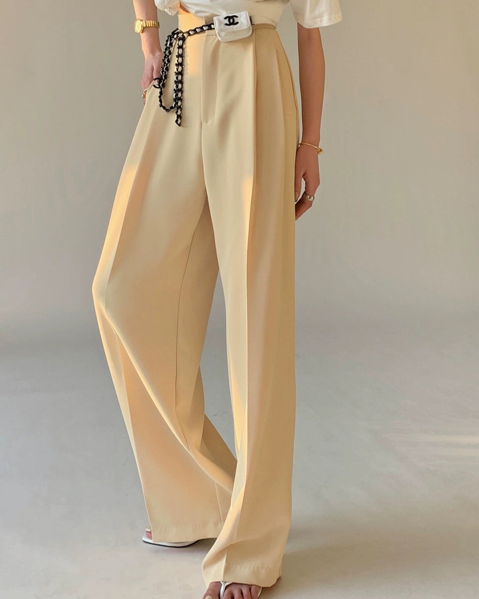 High Waist Drape Trousers 00406