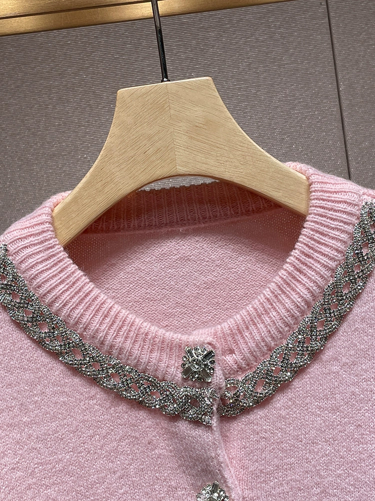 Pink Decorated Cardigan 00030