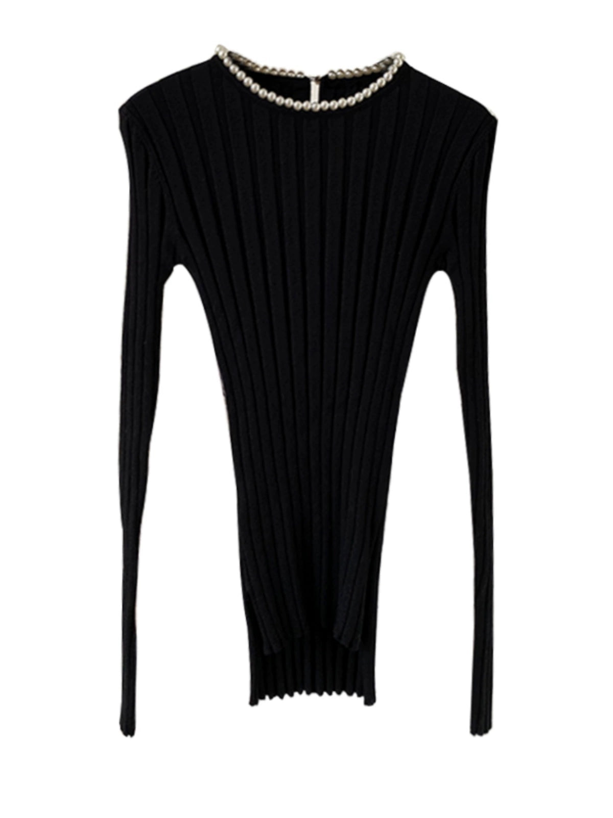 Long sleeve top with pearl 00084