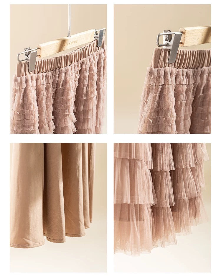 Romantic Layered Tulle Long Skirt 00499
