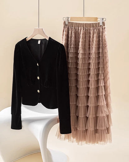 Romantic Layered Tulle Long Skirt 00499