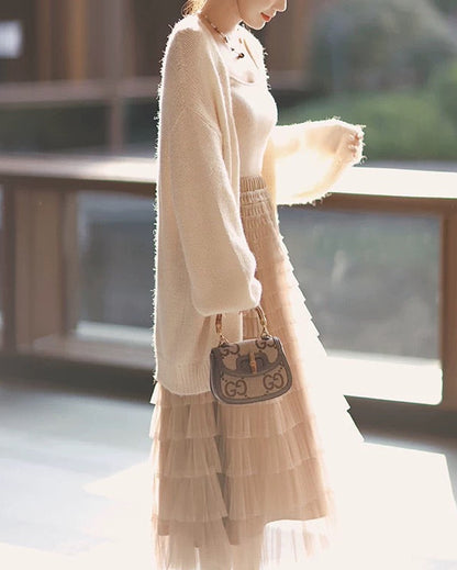 Romantic Layered Tulle Long Skirt 00499