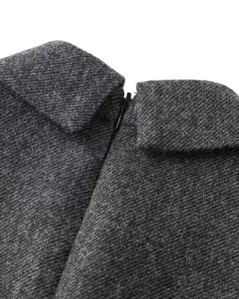 Elegant Wool Ribbed Knit Dress 00468