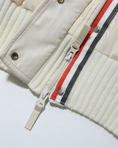 Short Knit Panel Down Jacket 00470