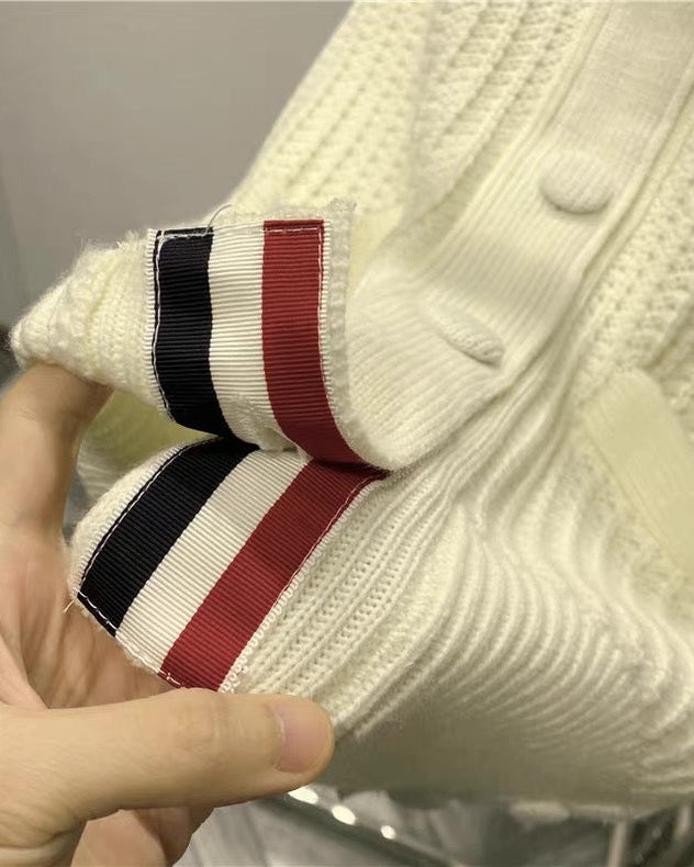 Chic Stripe Knit Cardigan 00447
