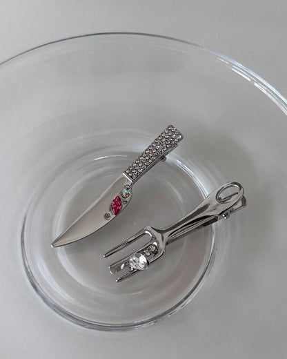 Silver Cutlery Hair Clip Set 00481