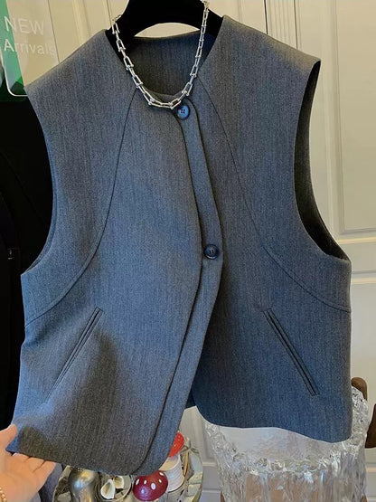 Asymmetric Wrap Gilet 00216