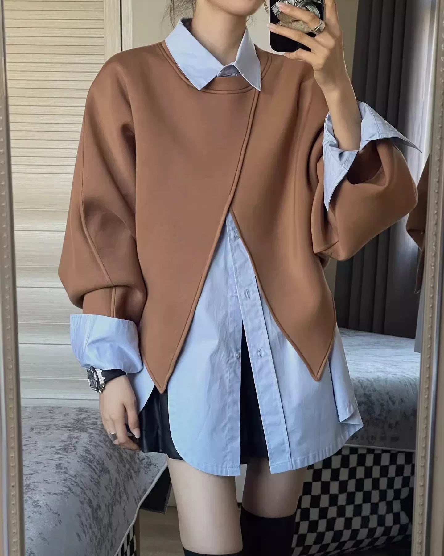 Asymmetric Cross Sweatshirt 00458