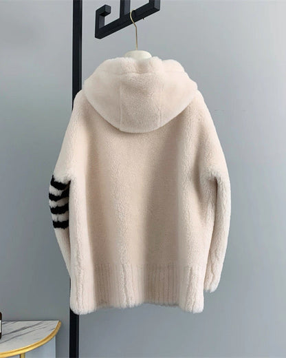 Cozy Wool-Blend Hooded Jacket 00519