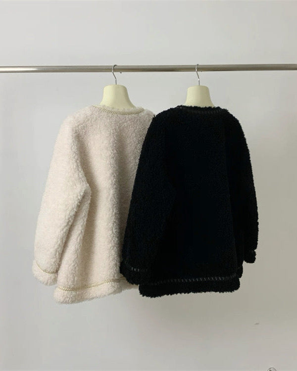 Trimmed Boucle Wool Jacket 00520