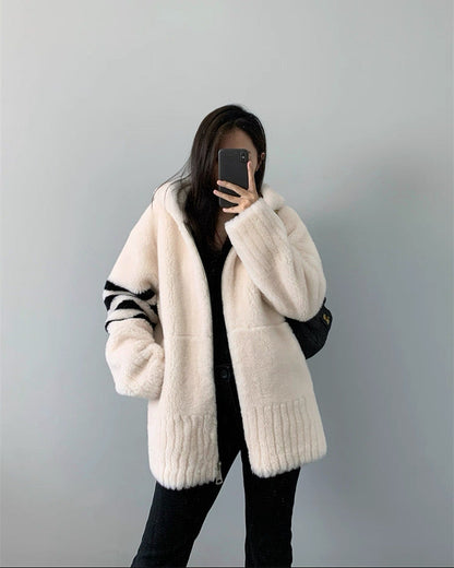 Cozy Wool-Blend Hooded Jacket 00519