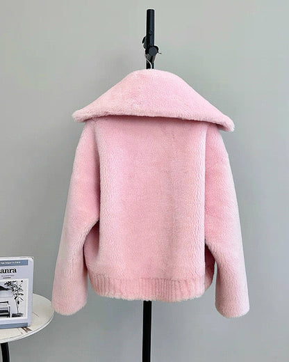 Fuzzy Wool-Blend Short Jacket 00523