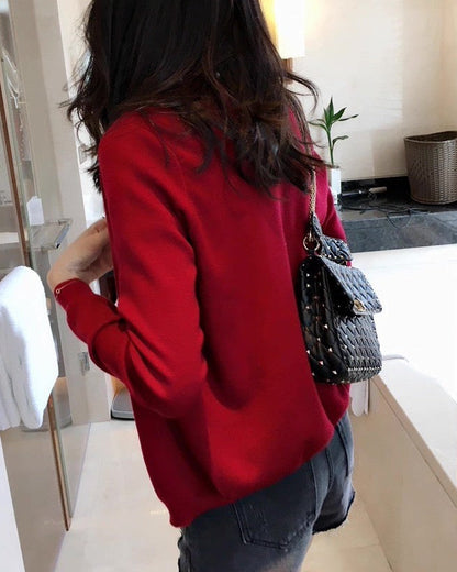 Elegant Pearl Accent Knit 00416