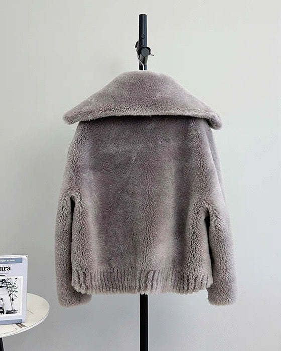 Fuzzy Wool-Blend Short Jacket 00523