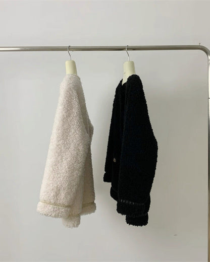Trimmed Boucle Wool Jacket 00520