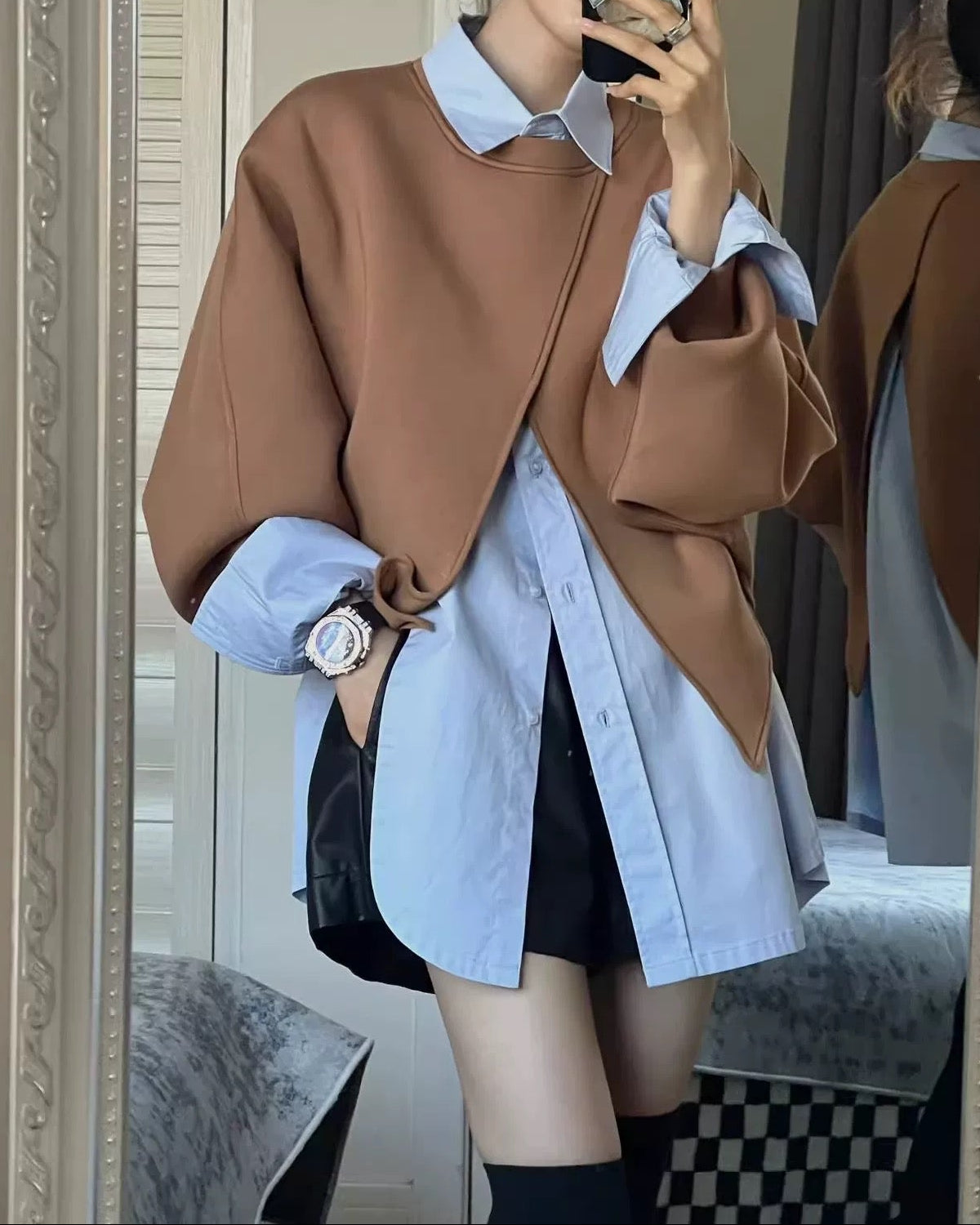 Asymmetric Cross Sweatshirt 00458