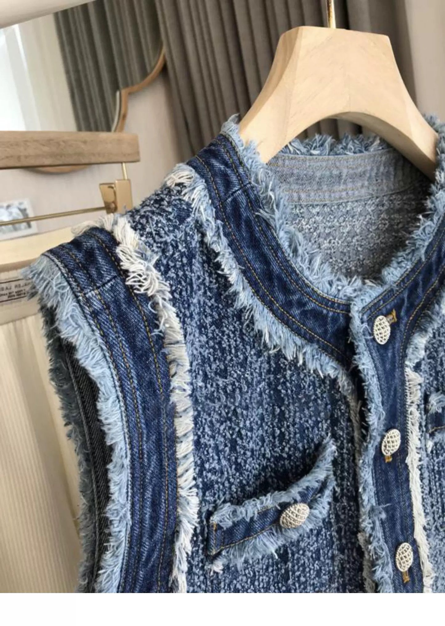 Fringe Tweed Vest 00357