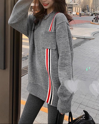 Cozy Color-Block Knit Top 00560