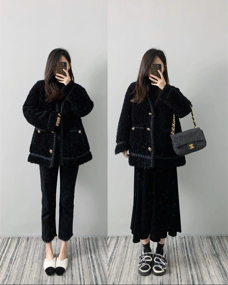 Trimmed Boucle Wool Jacket 00520