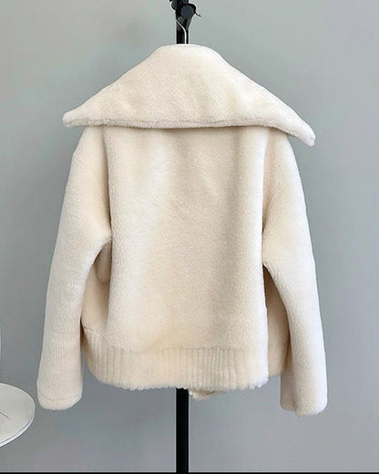 Fuzzy Wool-Blend Short Jacket 00523