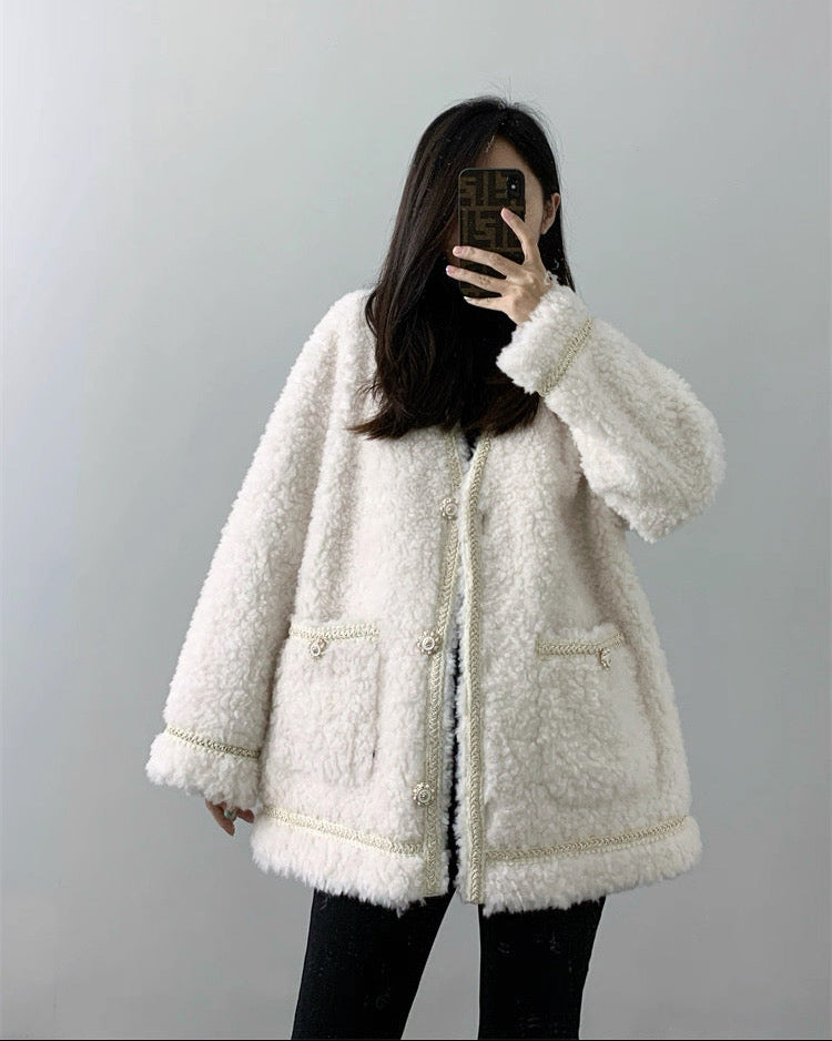 Trimmed Boucle Wool Jacket 00520