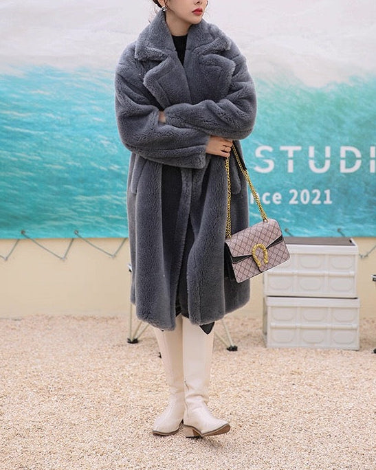 Luxe Teddy Long Coat 00471