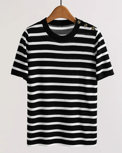 Parisian Stripe Knit Top 00391