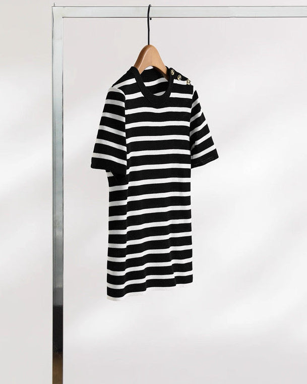 Parisian Stripe Knit Top 00391