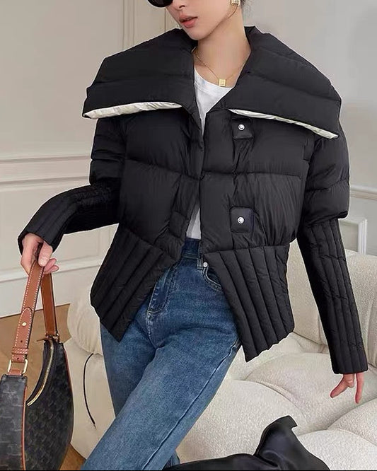 Contrast Rib Collar Down Jacket 00449