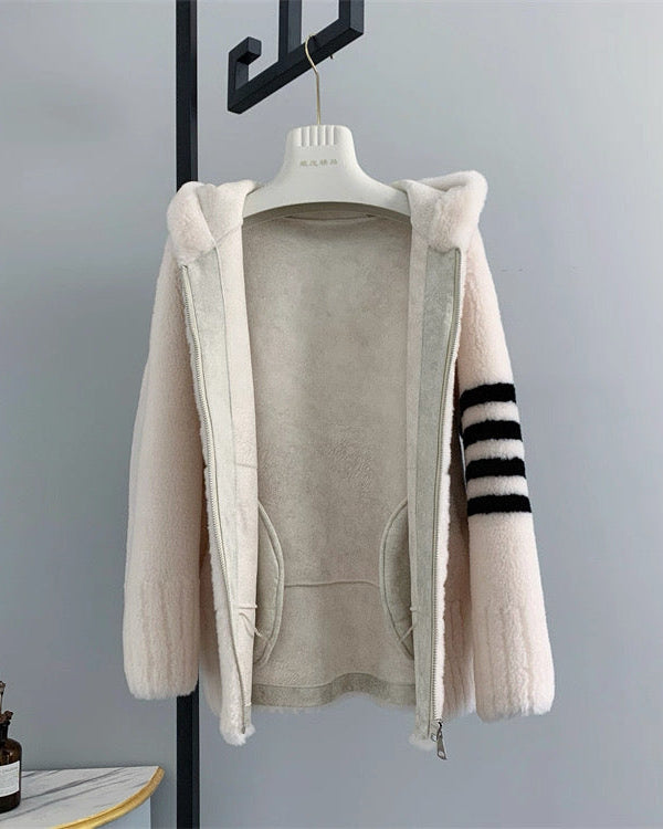 Cozy Wool-Blend Hooded Jacket 00519