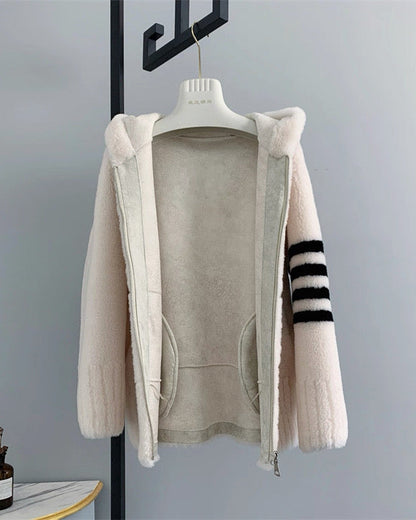 Cozy Wool-Blend Hooded Jacket 00519