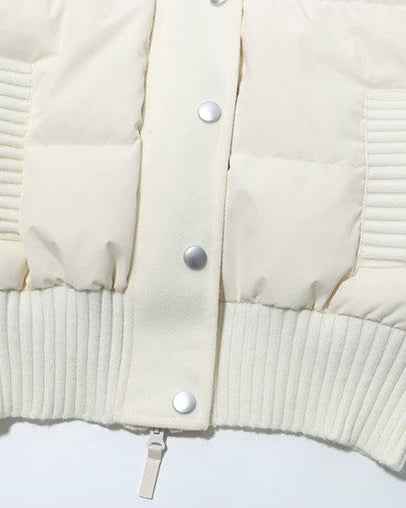 Short Knit Panel Down Jacket 00470