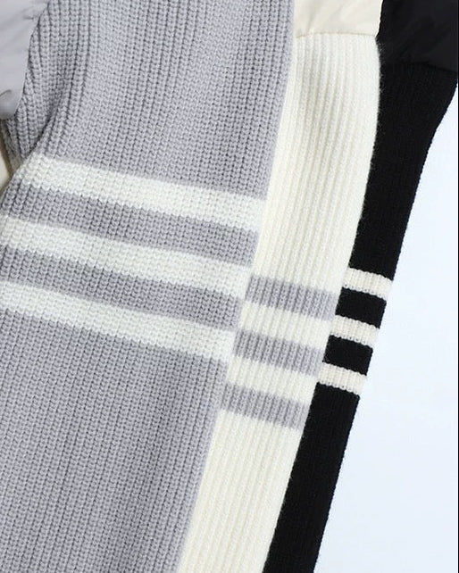 Short Knit Panel Down Jacket 00470