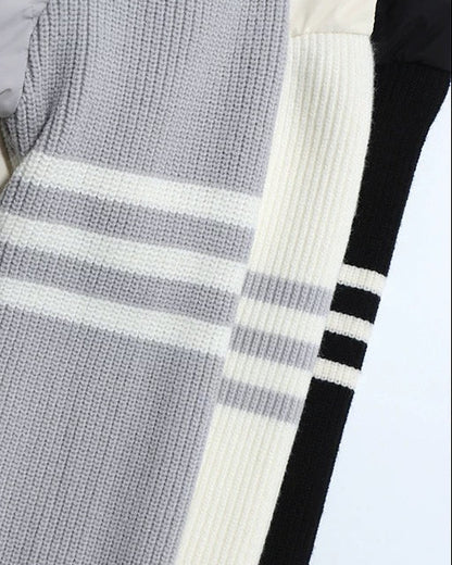 Short Knit Panel Down Jacket 00470