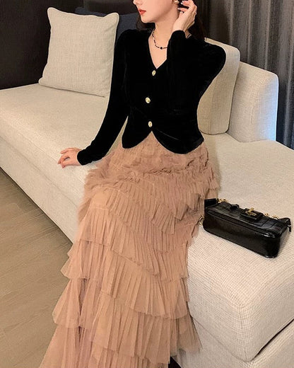Romantic Layered Tulle Long Skirt 00499