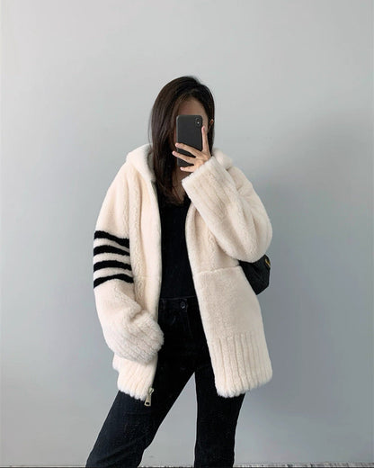 Cozy Wool-Blend Hooded Jacket 00519